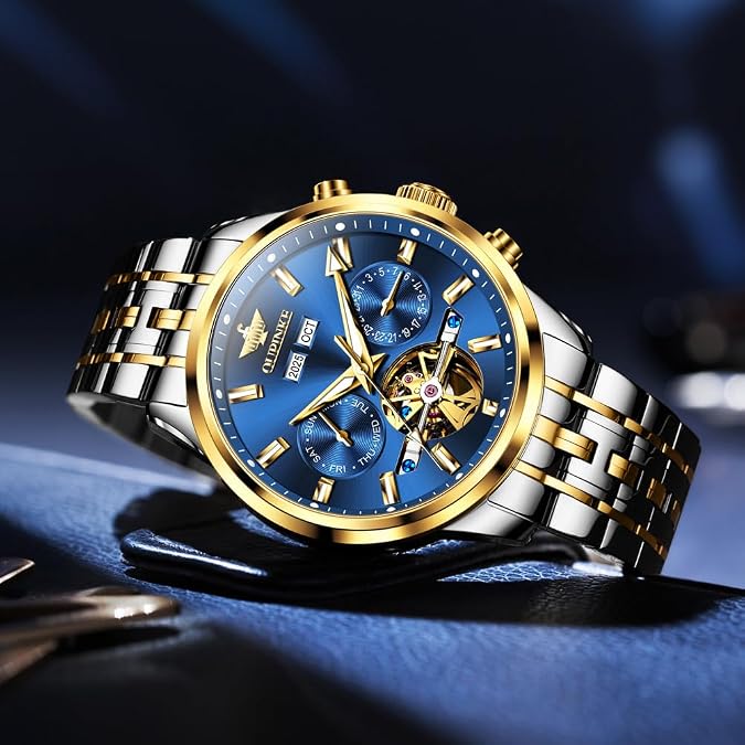 OLEVS Automatic Men Watches Mechanical Luxury Self Winding Wrist Watch Stainless Steel Waterproof Wrist Watches