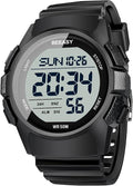 Beeasy Mens Digital Sports Watch, 50M Waterproof 49mm Rubber Strap Mens Watches with Stopwatch, Countdown Timer, Alarm & Dual Time—Ideal for Sport, Gym, Running, Referee, School & Daily Wear