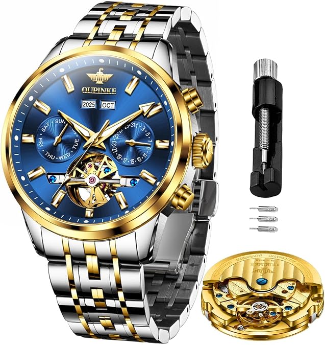 OLEVS Automatic Men Watches Mechanical Luxury Self Winding Wrist Watch Stainless Steel Waterproof Wrist Watches